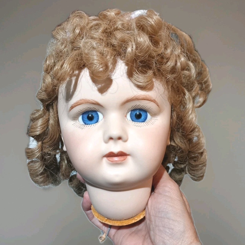 Artist Reproduction French Portrait DEP Jumeau Doll Bisque HEAD With Wig ONLY